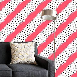 ArtzFolio Printed UV-Resistant Anti-Bacterial Stripes And Polka Dots Peel & Stick Wallpaper-image-69