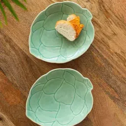 ExclusiveLane Sea Green Ceramic Hand Glazed Microwave Safe Serving Platters - Set of 2-picture-31