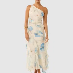 Forever New Women Floral Print One Shoulder Layered Sheath Maxi Dress-image-93