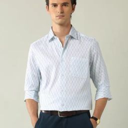 Ad By Arvind Blue Cotton Regular Fit Printed Shirt-picture-23