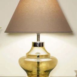 Kapoor Lamp Shades Glass & Metal Jemma Nickel Finish Table Lamp-13