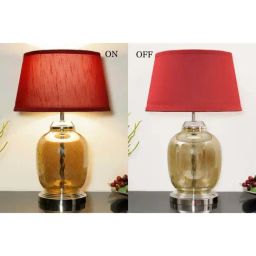 Kapoor Lamp Shades Glass & Metal Esarosa Nickel Finish Table Lamp-13