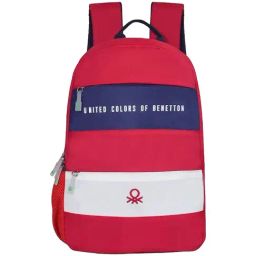 United Colors of Benetton Belluno Red & Blue & White Solid Laptop Backpack-42