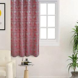 Saral Home Rust 5 ft Geometric Room Darkening Window Curtain-0