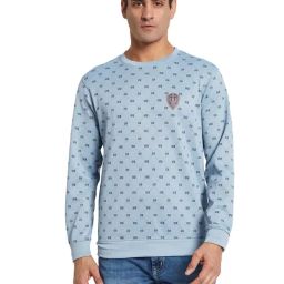Octave Blue Regular Fit Printed Sweatshirt-image-60