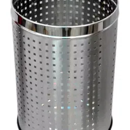 Fibrecrafts India Free Size Silver Stainless Steel Perforated Dustbin 8x12 Inch, SSPER10-image-17