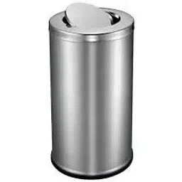 Fibrecrafts India Free Size Silver Stainless Steel Swing lid Dustbin 8x12 Inch, SSSWI10-image-66