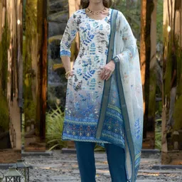 MISS CLOTHING Women Embroidered Regular SequinnedRegular Kurti with Trousers & Dupatta-image-78