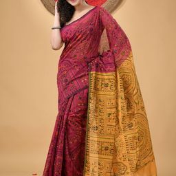 DESH BIDESH Warli Printed Block Print Saree-picture-55