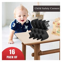 Safe-O-Kid L Shape Corner Guard Pack of 16 - Black-22