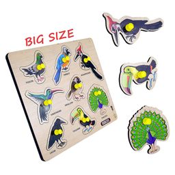 Vworld 3D Large Birds Wooden Shapes Puzzle Multicolour - 8 Pieces-11