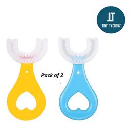 Tiny Tycoonz Soft Sillicone U Shaped Toothbrush Pack of 2 - Multicolor-18