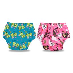 Chinmay Kids Baby Swim Diaper Waterproof Reusable Leakproof Adjustable Infant Pool Pant Boys And Girls Swim Diaper- Green Pink-image-61