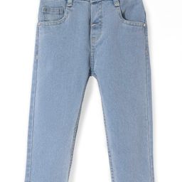 Babyhug Full Length Denim Washed Jeans with Stretch - Light Blue-picture-17