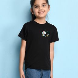 NUSYL Cotton Half Sleeve Magic Is Real Text Printed Tee - Black-image-46