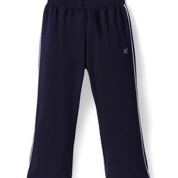Doreme Single Jersey Knit Full Length Track Pant with Tape Detailing - Navy Blue-image-65