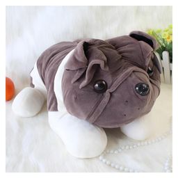 Tickles Sitting Bull Dog Soft Stuffed Plush Animal Toy For Kids Boys & Girls Birthday Gift (Size: 30 cm Color: White & Grey)-24