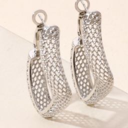 StyleCast Silver-Plated Classic Hoop Earrings-image-54