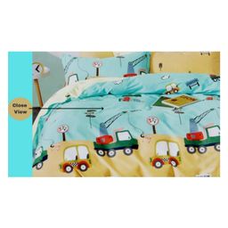 RRC Super Soft Brushed Microfiber Cotton Cartoon Print Double Bedsheet With 2 Pillow Cover - Yellow image 2
