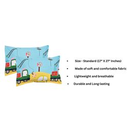 RRC Super Soft Brushed Microfiber Cotton Cartoon Print Double Bedsheet With 2 Pillow Cover - Yellow image 3