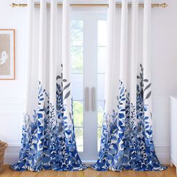 Story@home Blue Set of 2 Floral Room Darkening Long Door Curtain-picture-6
