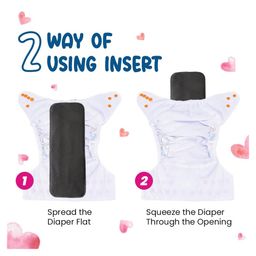 Sparkle Joy Reusable Diaper Insert Pack of 6 - Black image 5