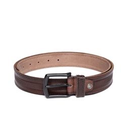 JUNGLER Men Coffee Brown Textured Leather Belt-image-62