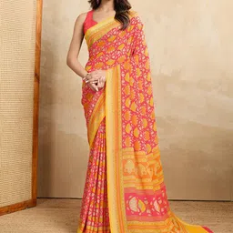 KALINI Ethnic Motifs Print Zari Saree-picture-23