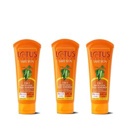 Lotus Herbals Set of 3 Safe Sun 3-In-1 Matte Look SPF 40 PA+++ Daily Sunscreen - 50g Each-0