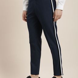 INVICTUS Men Mid-Rise Slim Fit Trousers With Side Taping Detail-image-16
