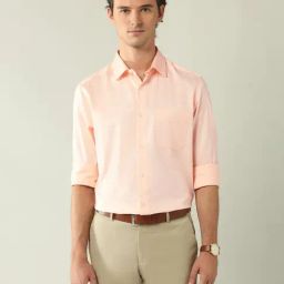 Ad By Arvind Orange Cotton Regular Fit Shirt-image-62