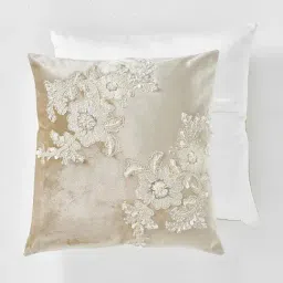 DDECOR Live Beautiful Embroidered Latte Trousseau 40.64 cm x 40.64 cm Cushion Covers - Set of 2-image-22