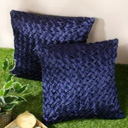 Romee Navy Polyester Cushion Covers (40 x 40 cm) - Set of 2-image-33