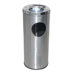 Fibrecrafts India Free Size Silver Stainless Steel Ash Can Dustbin 10x24 Inch, Ash10X24-image-5