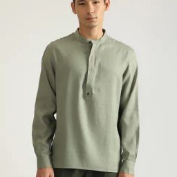 Antony Morato Sage Green Regular Fit Shirt-image-43