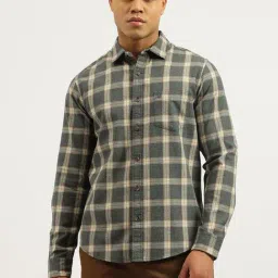 United Colors of Benetton Grey Cotton Regular Fit Checkered Shirt-picture-49