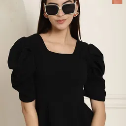 Metronaut Women Pack Of 2 Puff Sleeve Peplum Top-picture-14