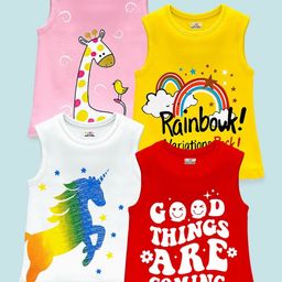 KUCHIPOO Girls 4 Printed Applique T-shirt-image-35