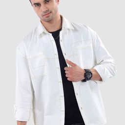 Beyoung Men Relaxed Fit Solid Spread Collar Cotton Casual Shirt-image-76