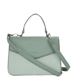 United Colors of Benetton Caralie Sage Green Printed Handbag-6