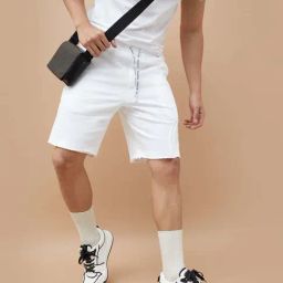Smileyworld White Cotton Regular Fit Shorts-picture-20