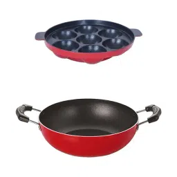 Nirlon Non-Stick Red Aluminium Kitchenware Combo Set - (2.6mm)-22