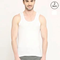 VIP White Snug Fit Vest - Pack of 2-image-99