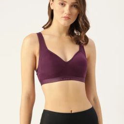 Lady Lyka Purple Non Wired Non Padded Sports Bra-image-47