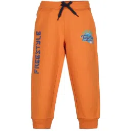 Plum Tree Kids Orange Printed  Joggers-image-81