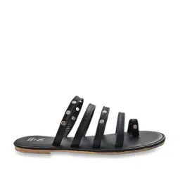 The Madras Trunk Women's Ira Black Toe Ring Sandals-image-32