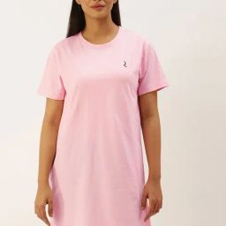Quarantine Pink Cotton Night Dress-image-29
