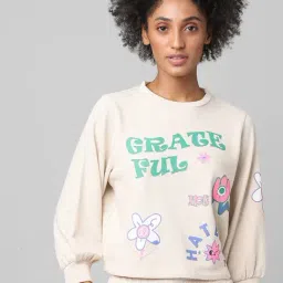 Only Beige Printed Sweatshirt-20