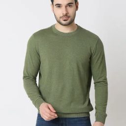 Spykar Olive Slim Fit T-Shirt-image-79