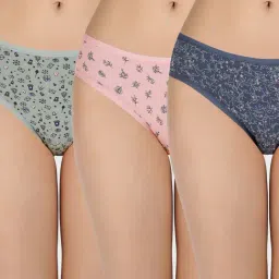 Amante Multicolor Cotton Printed Bikini Panty (Pack of 3)-image-76